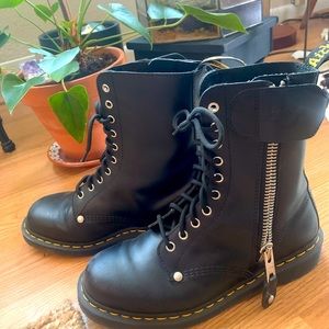 DR MARTEN 10 eye lace up/ zipper boots RARE LMTD EDITION